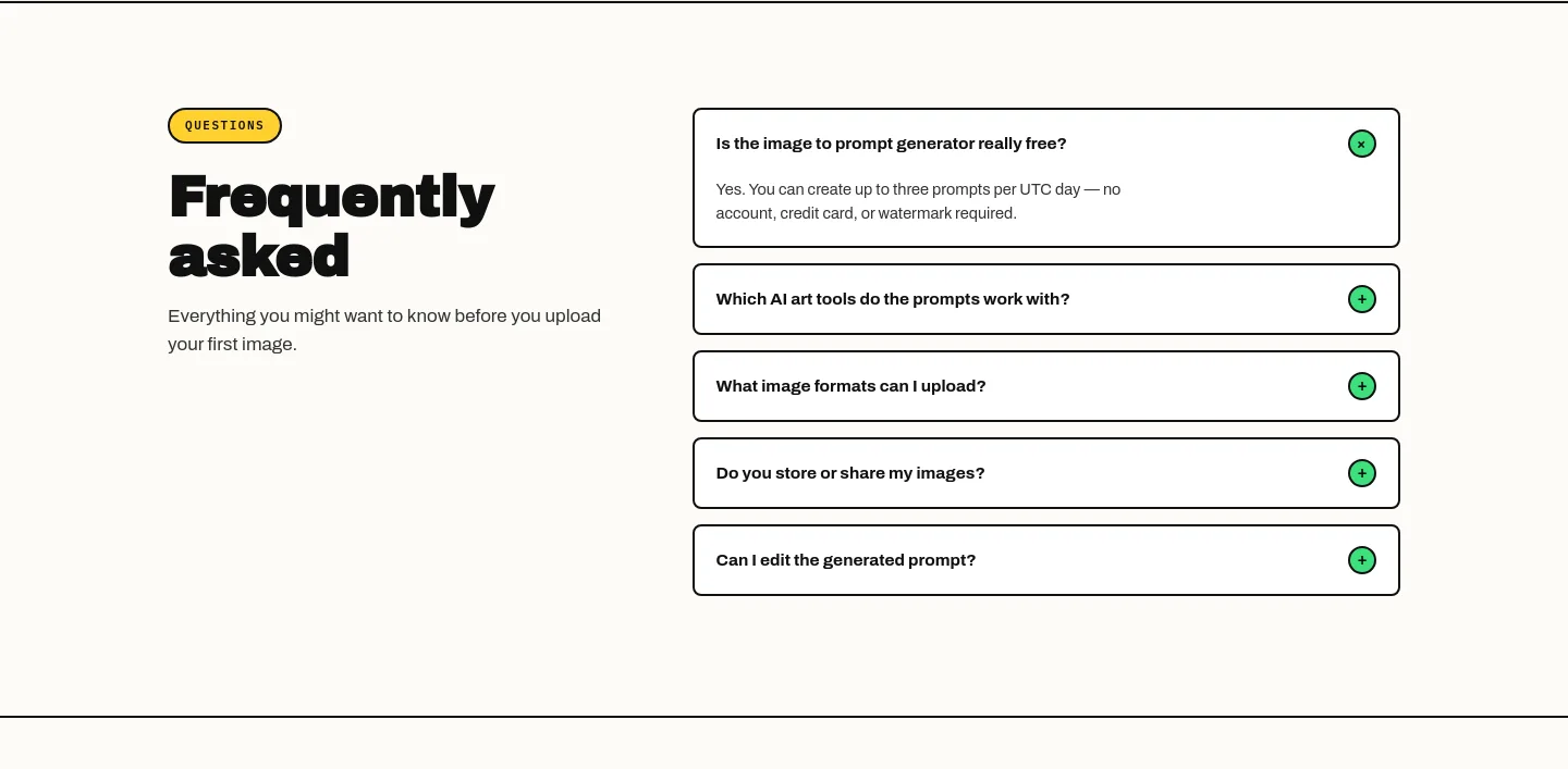 imagetoprompts.io — FAQ
