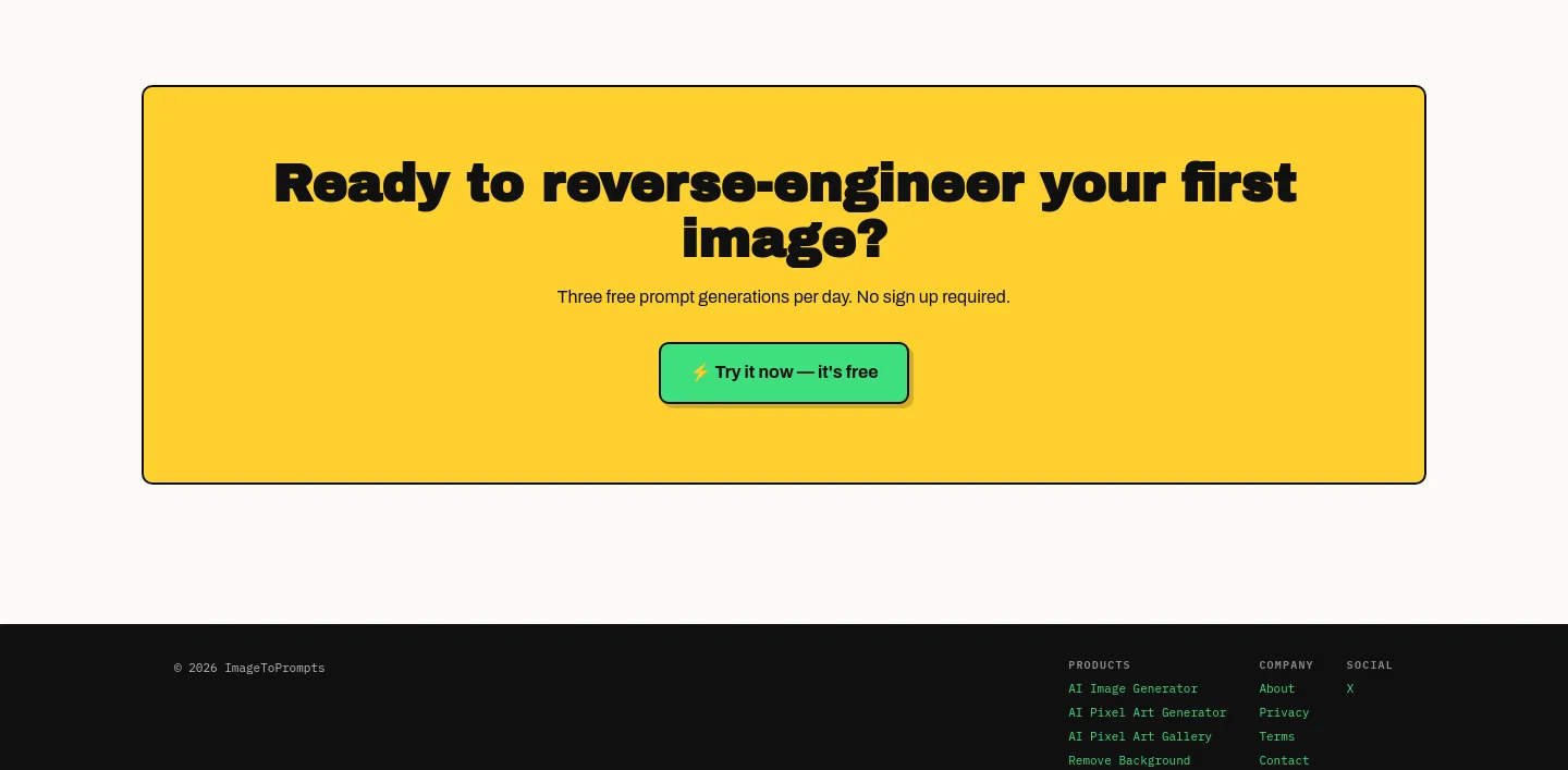 imagetoprompts.io — CTA