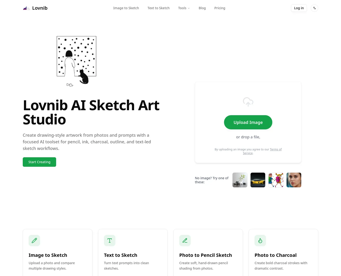 imagetosketch.org — a measured funnel