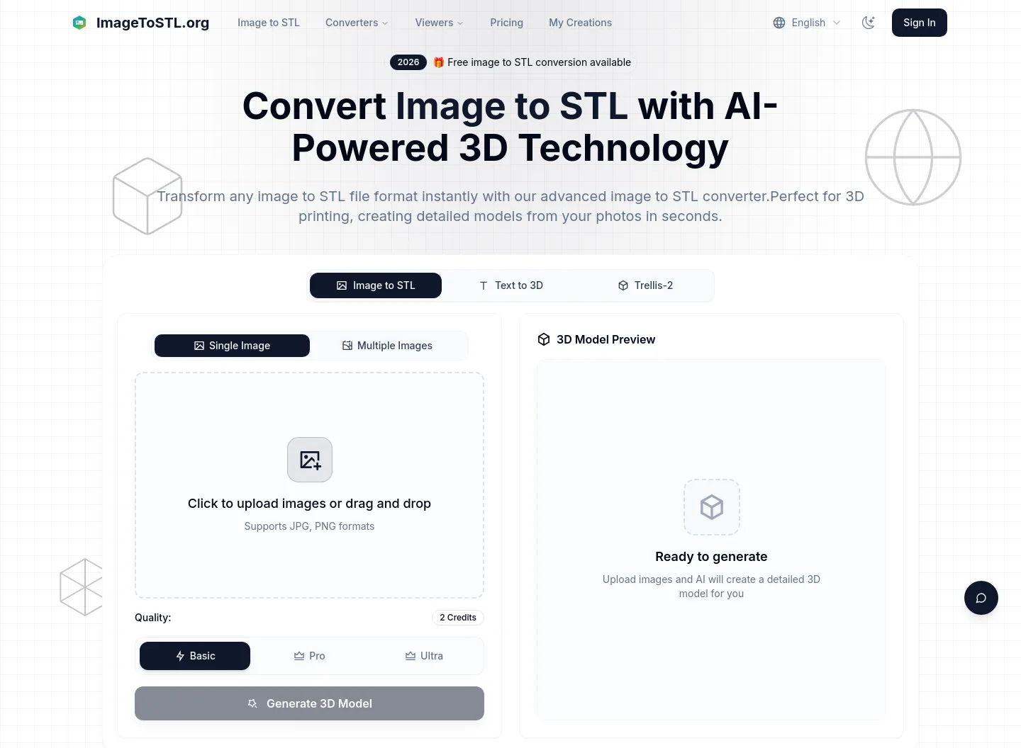 imagetostl.org — a measured funnel