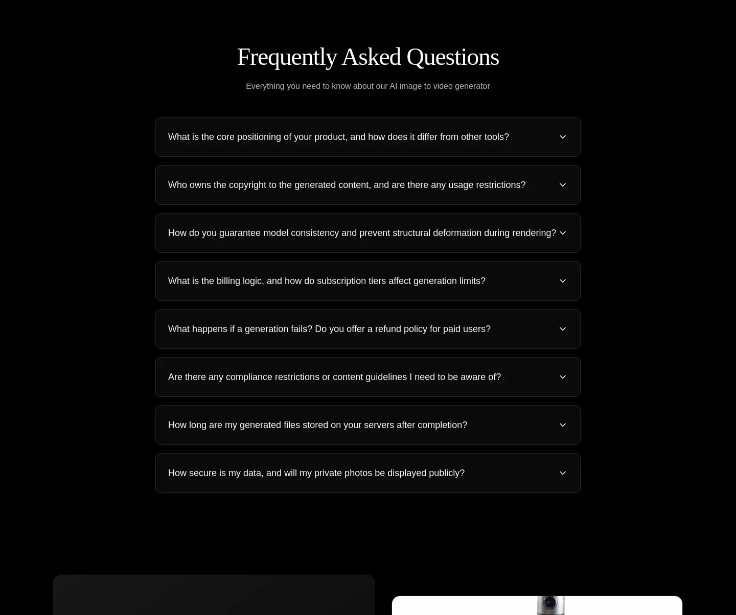 imagetovideogenerator.net FAQ section