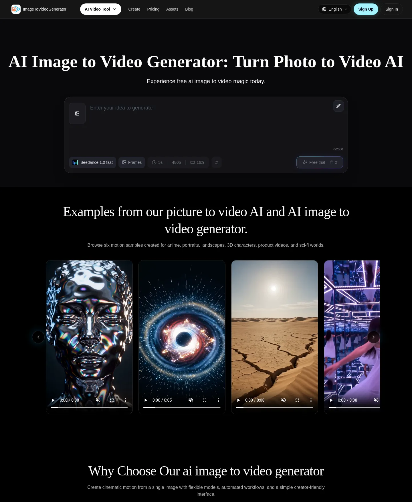 imagetovideogenerator.net — The Pricing Page