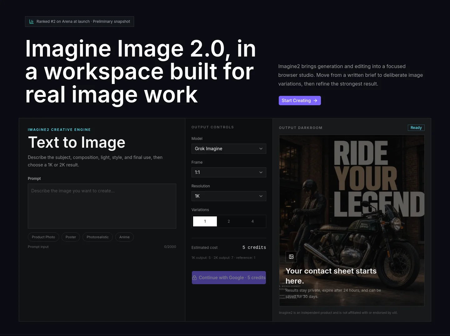 imagine2.net Hero section