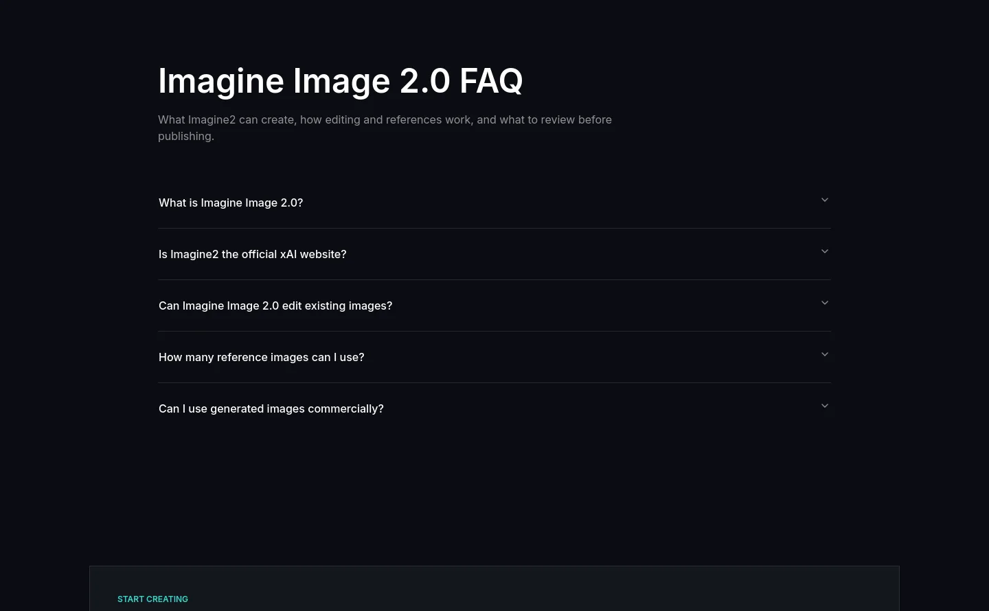imagine2.net FAQ section