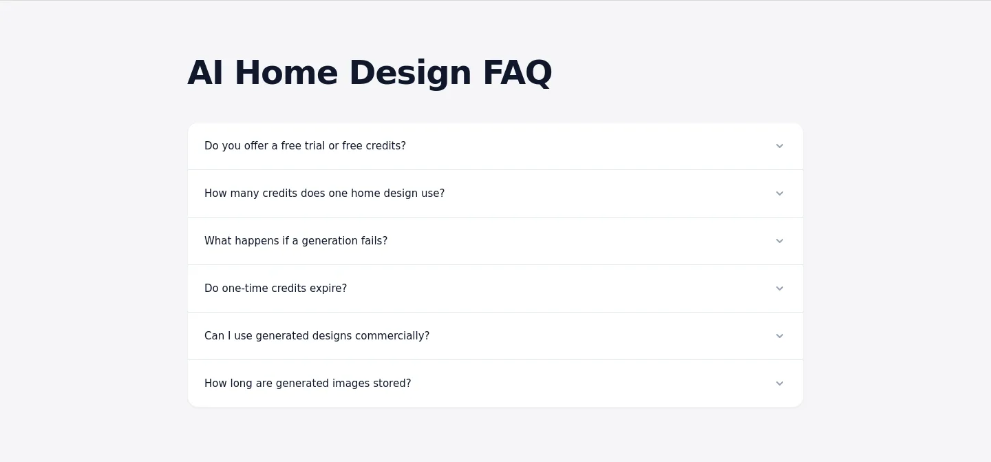 imaginemyhouse.com FAQ section