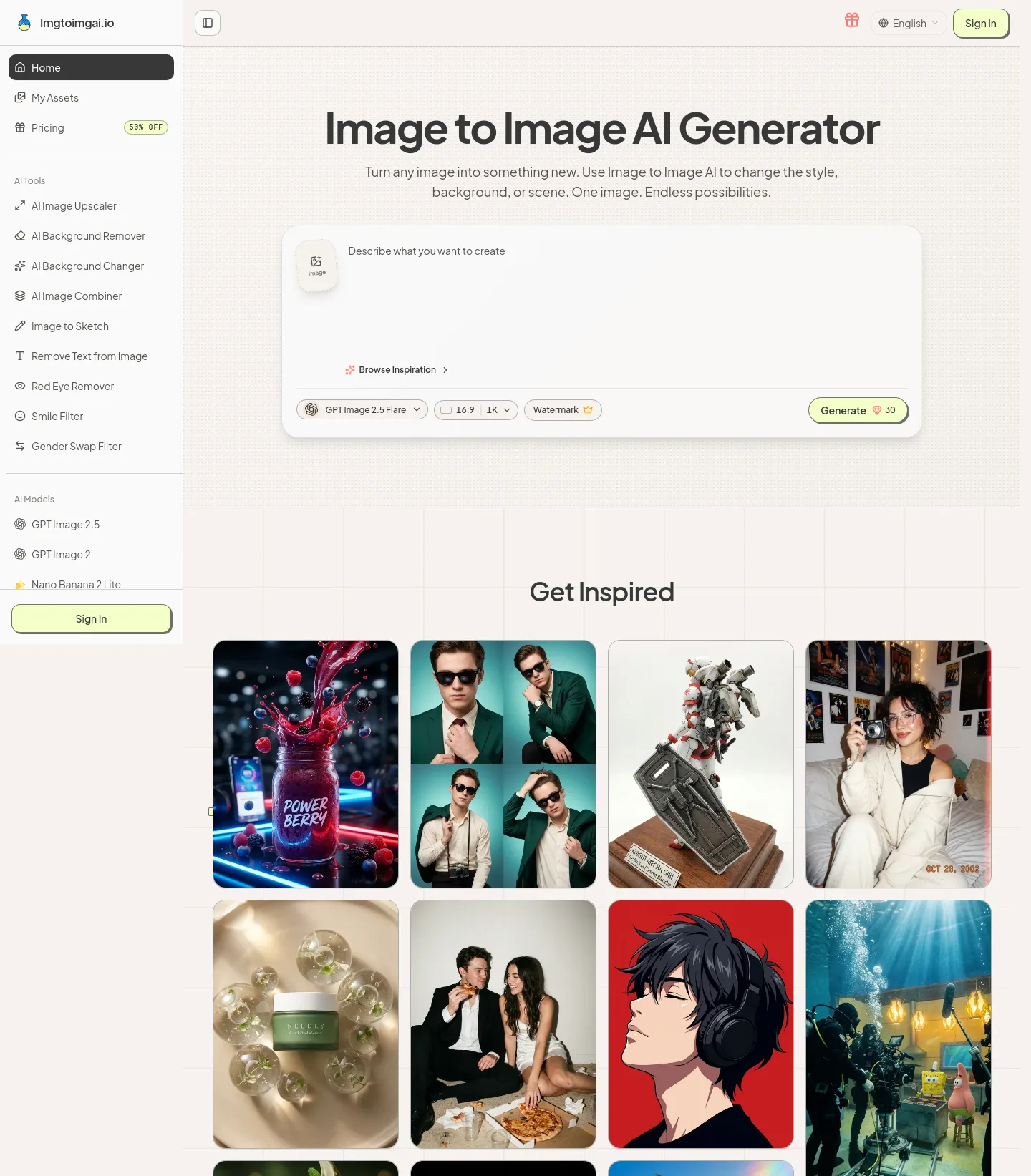 imgtoimgai.io — The Pricing Page