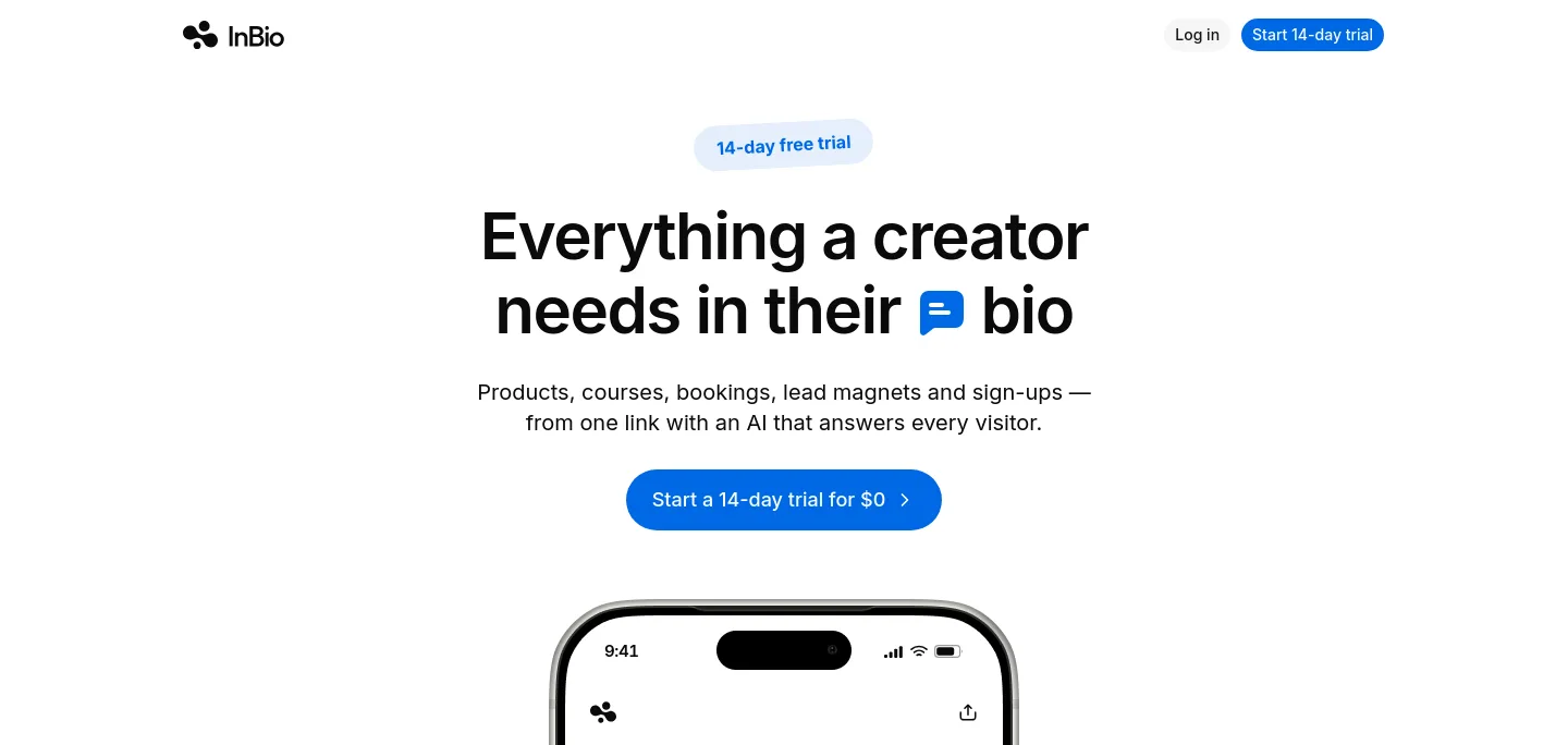 in.bio — a measured funnel