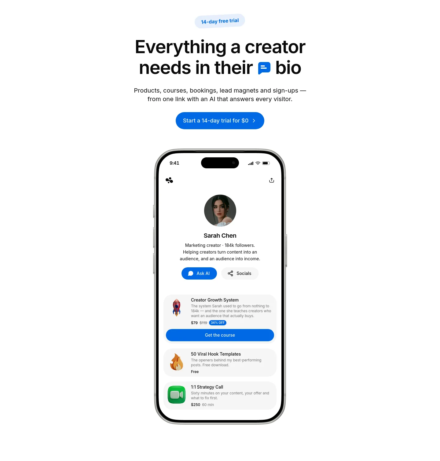 in.bio — Hero