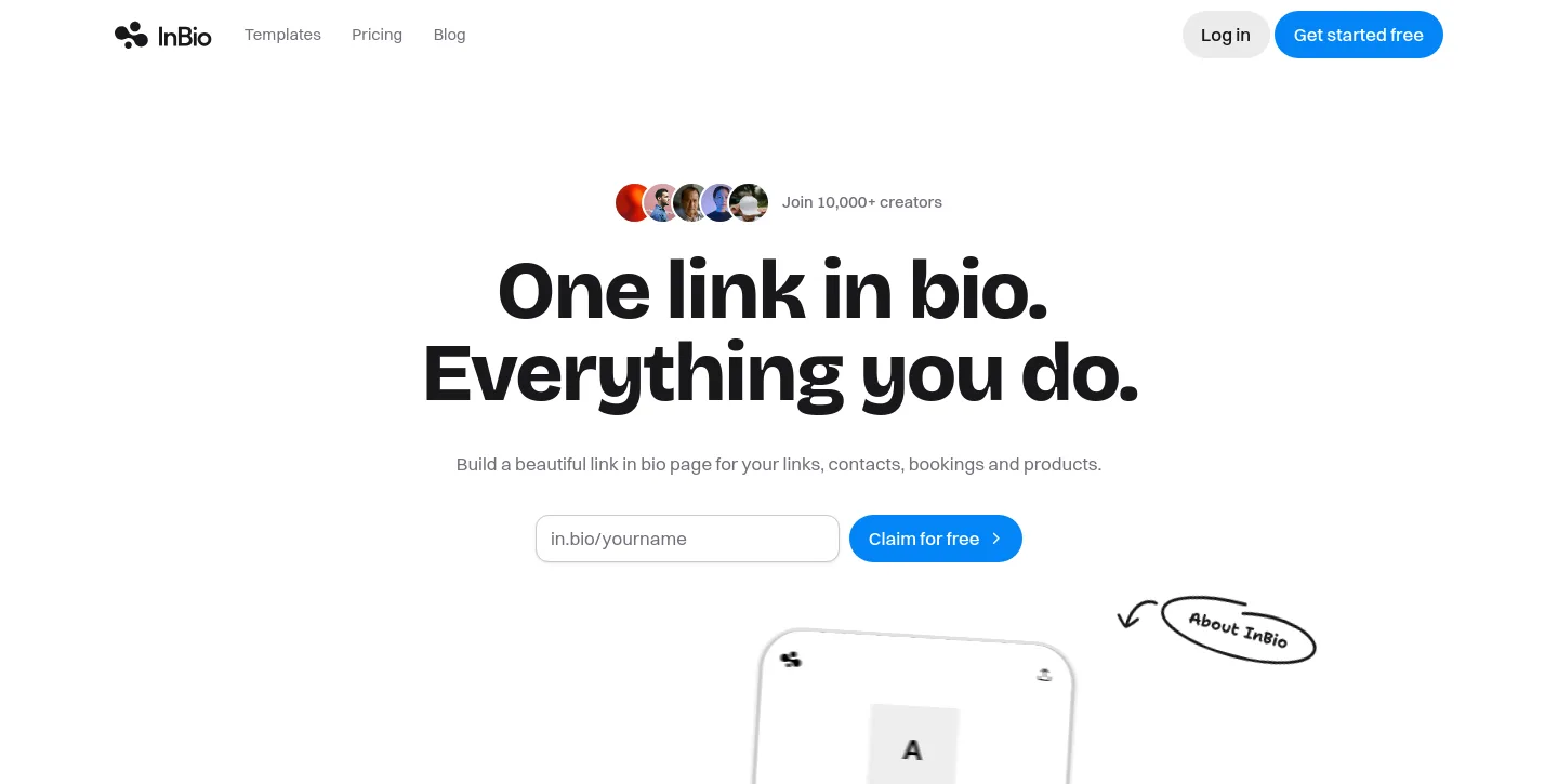 in.bio — a measured funnel