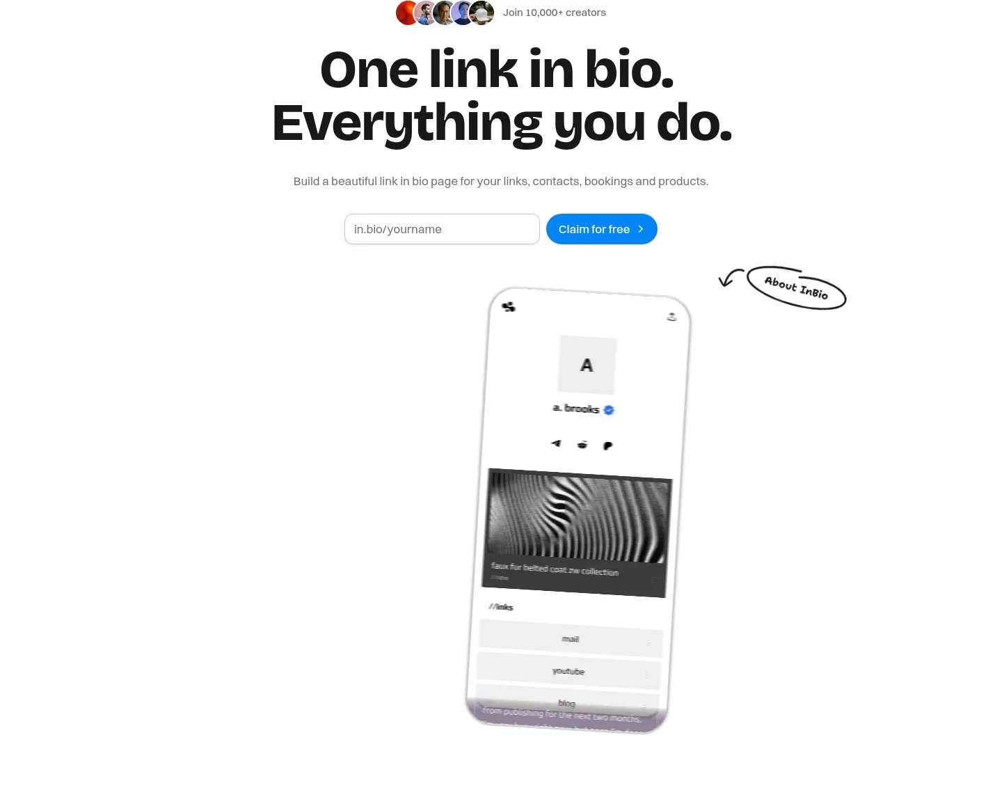 in.bio — Hero