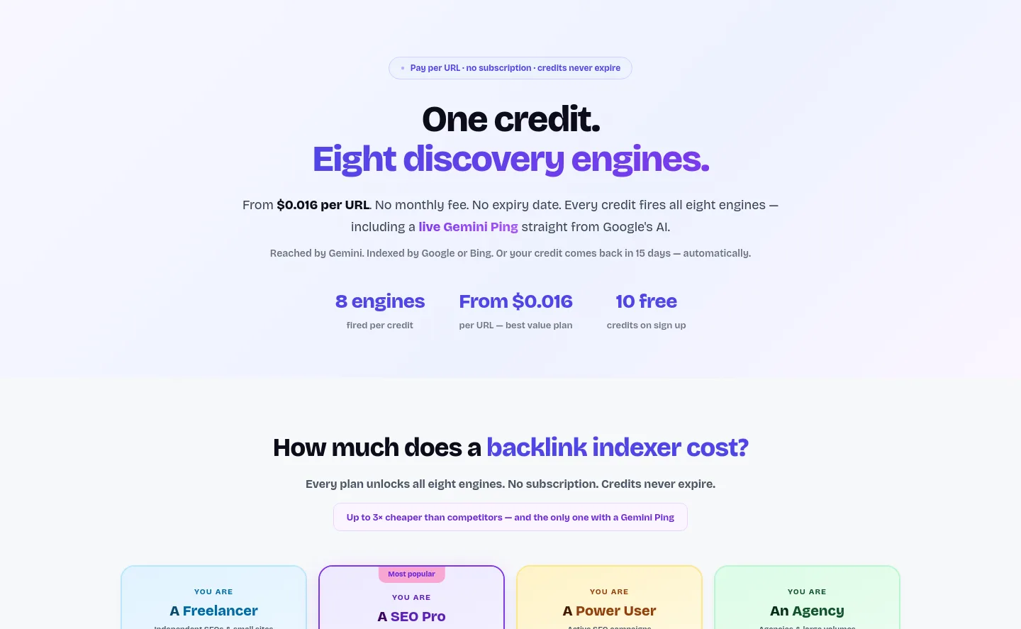 indexmyurl.com Hero section