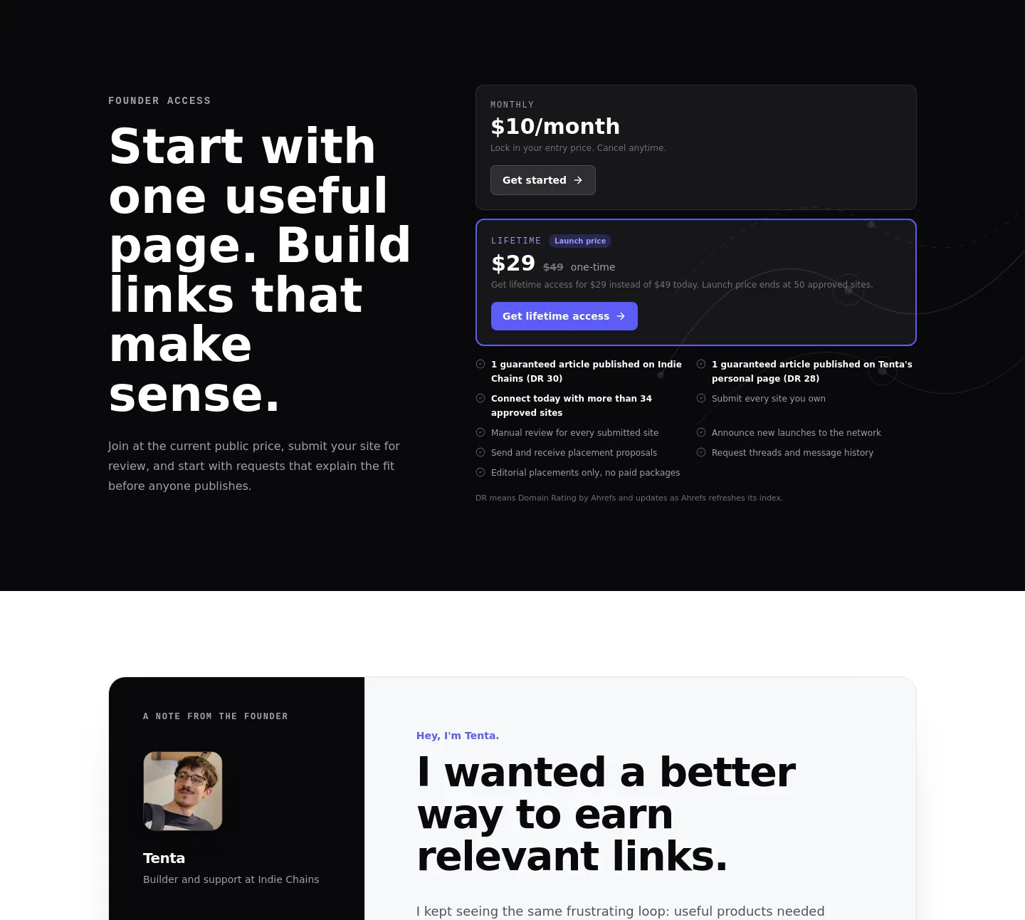 indiechains.com — Pricing