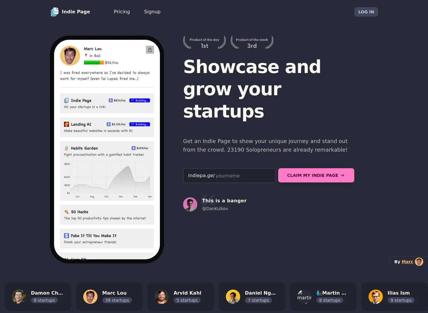 indiepa.ge — Hero
