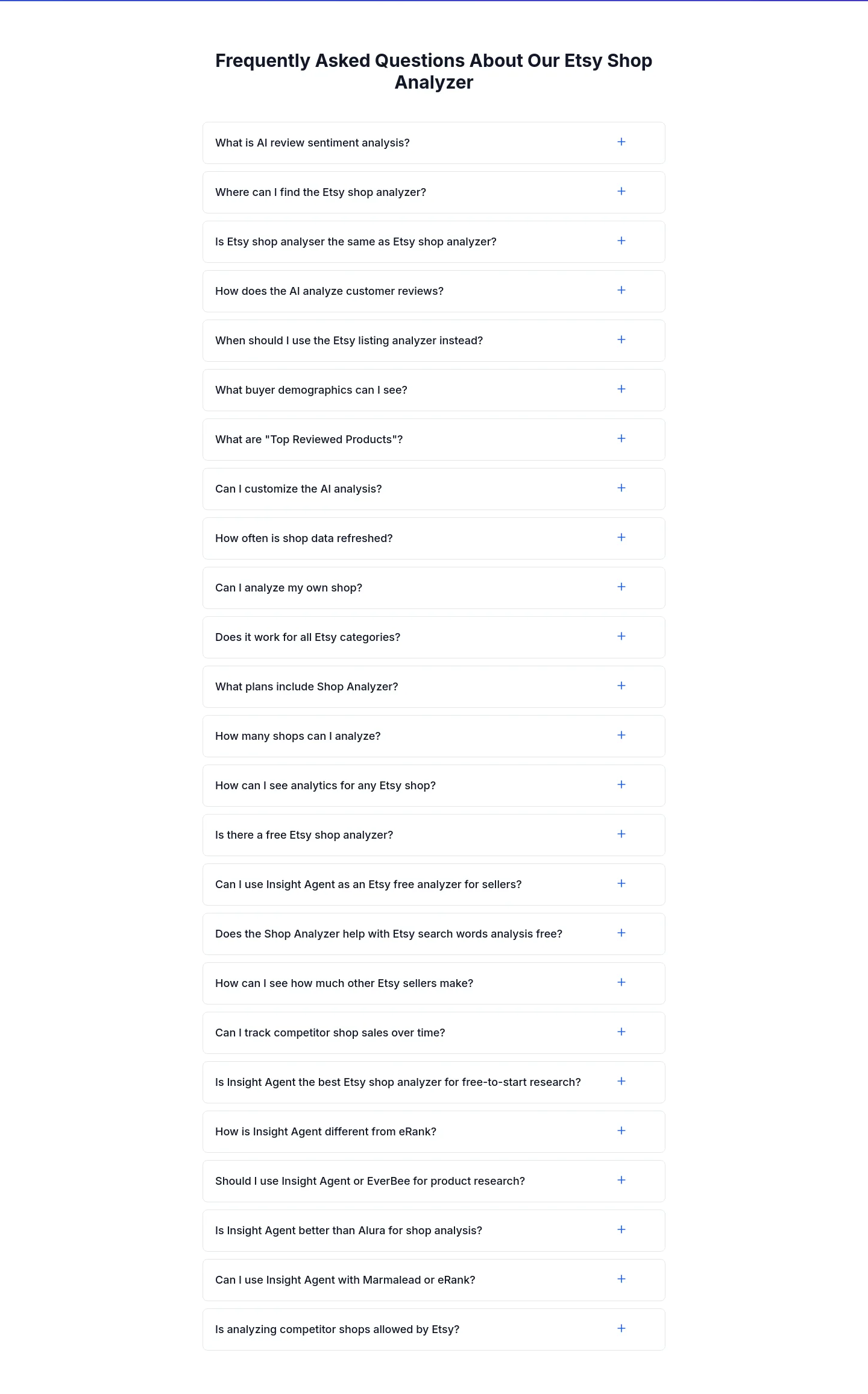 insightagent.app — a real FAQ section