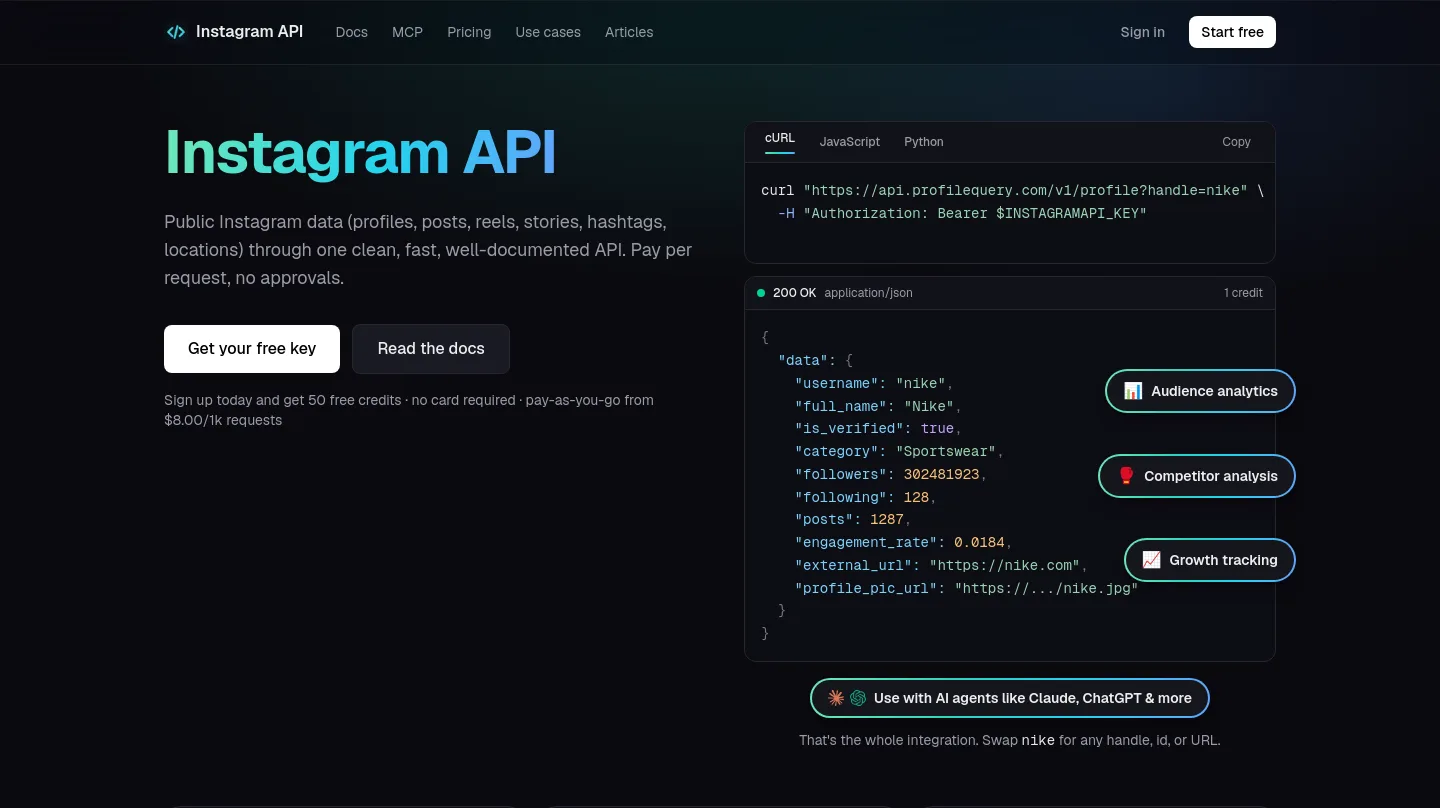 instagramapi.dev — Hero