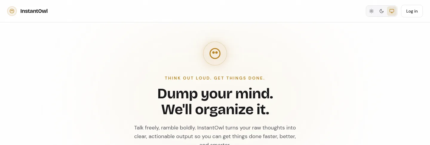 instantowl.com — a measured funnel