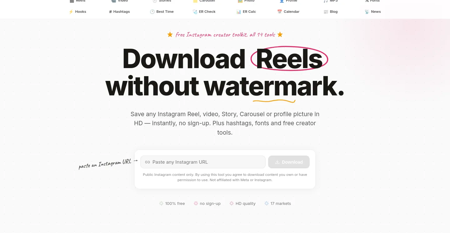 instapdown.com — Hero