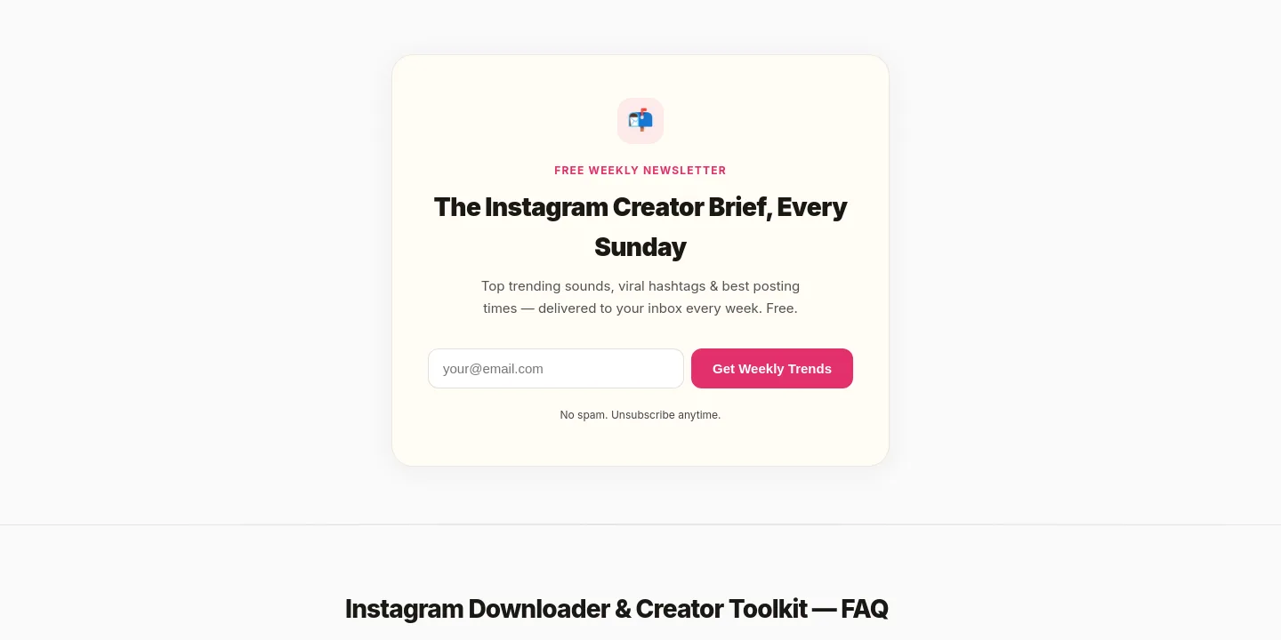 instapdown.com — Email Capture