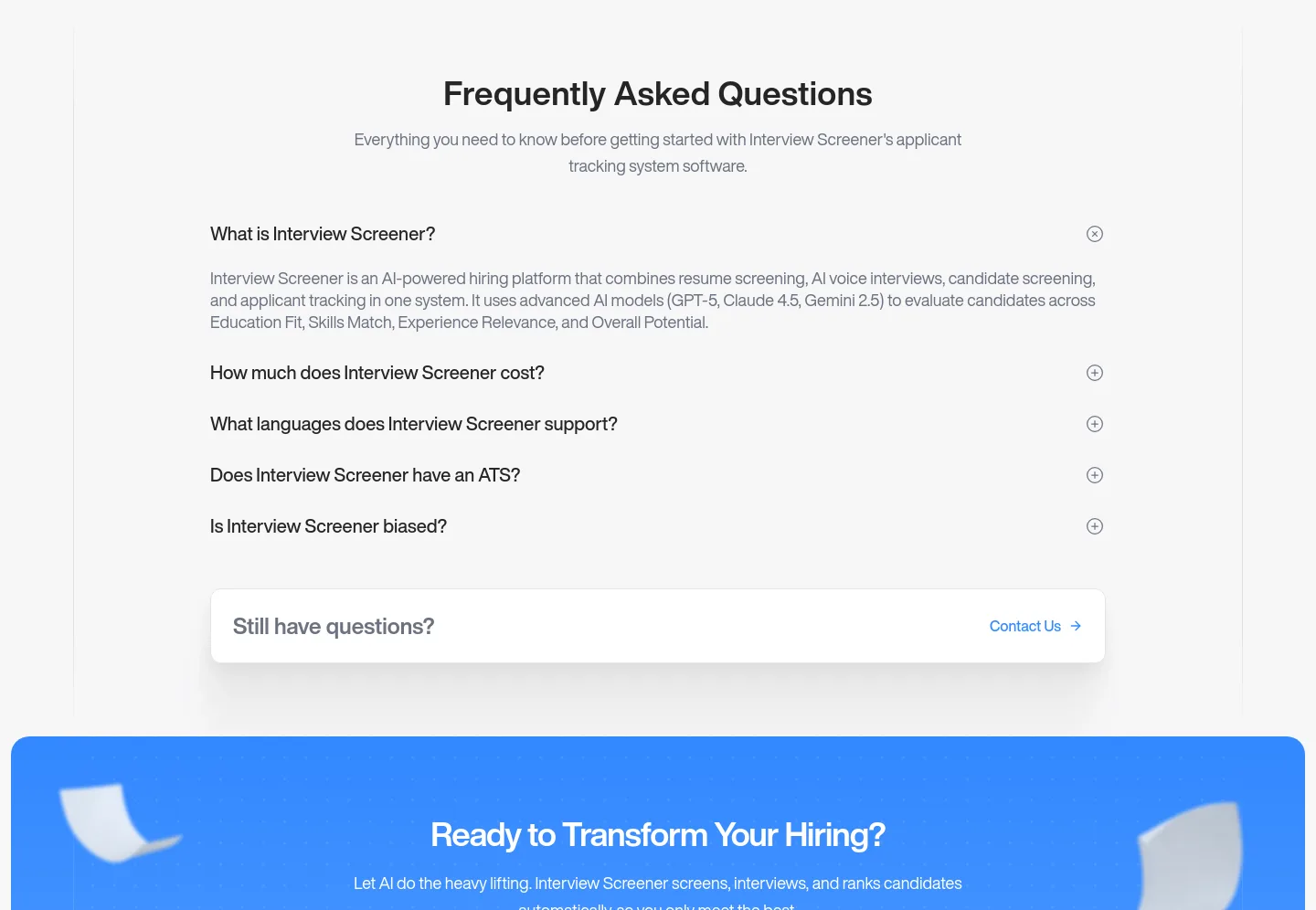 interviewscreener.com — FAQ