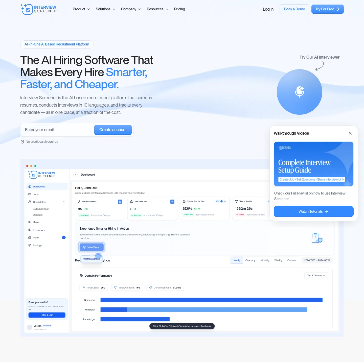 interviewscreener.com — Hero