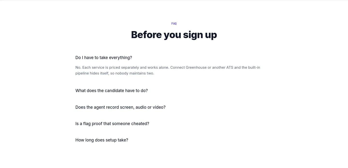 interviewwatch.com FAQ section