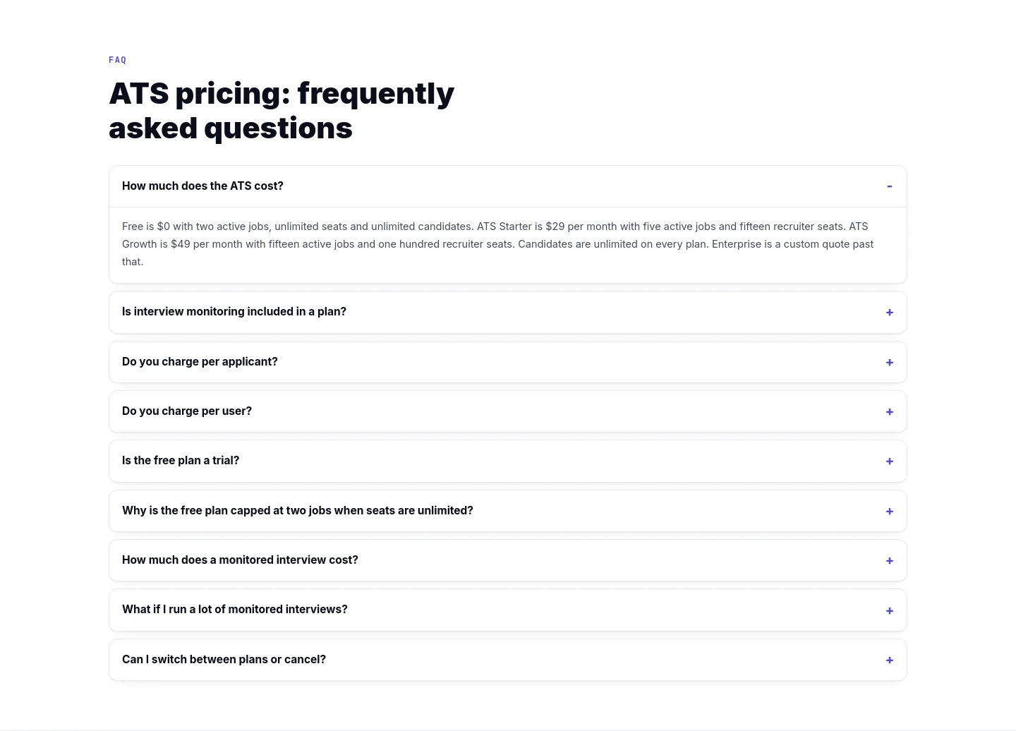 interviewwatch.com FAQ section