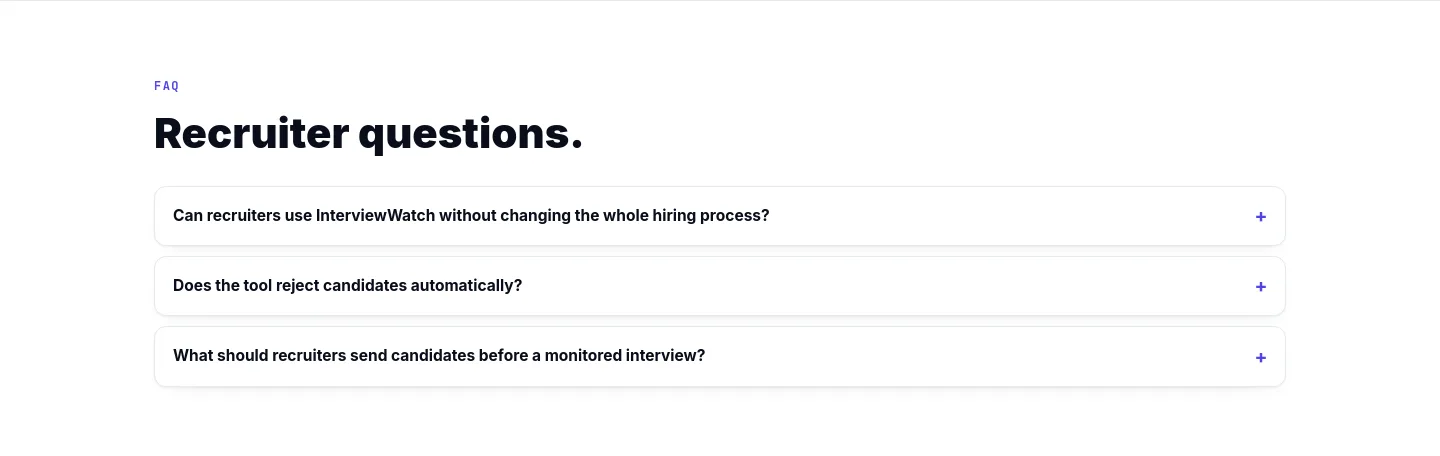 interviewwatch.com FAQ section