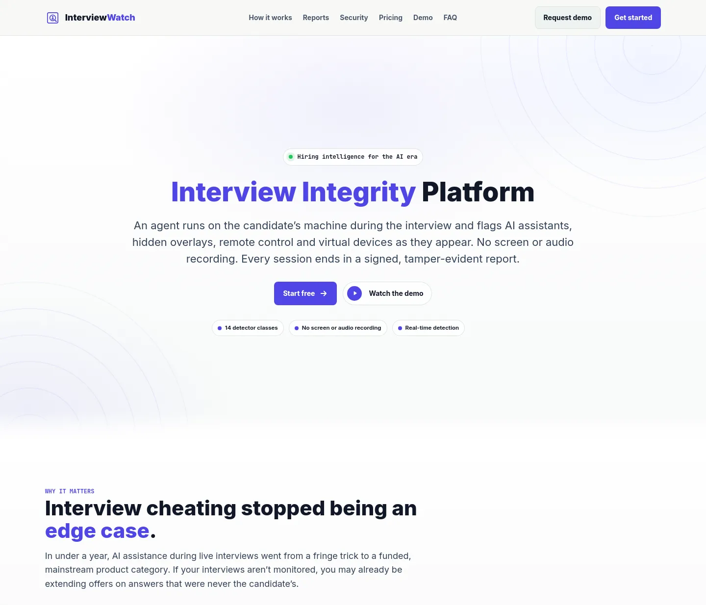 interviewwatch.com — a measured funnel