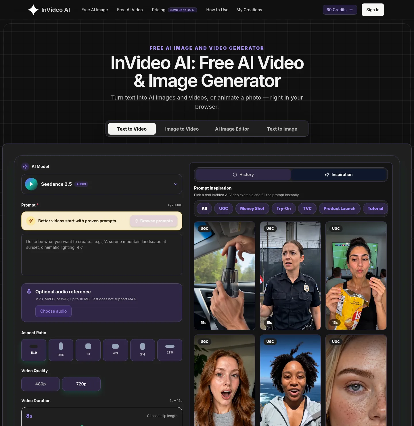 invideoai.pro — a measured funnel