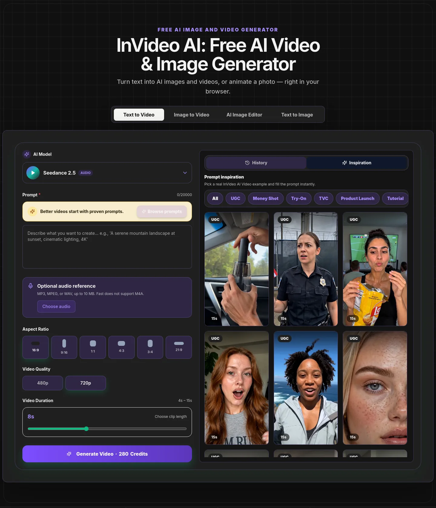 invideoai.pro — Hero