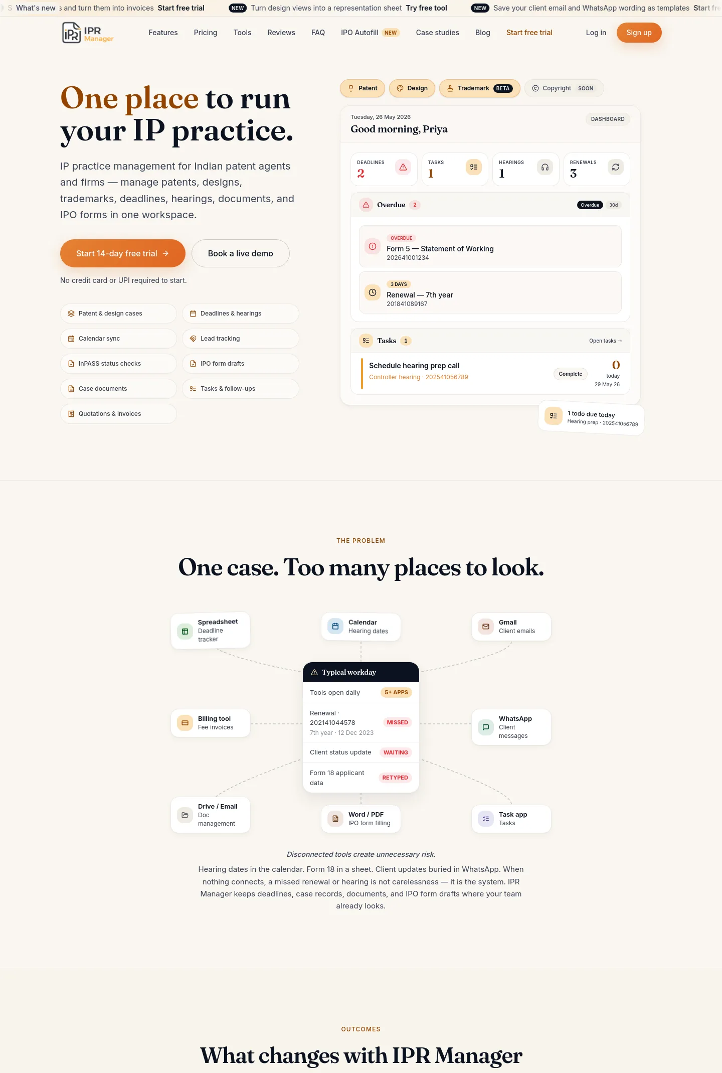 iprmanager.com — a measured funnel