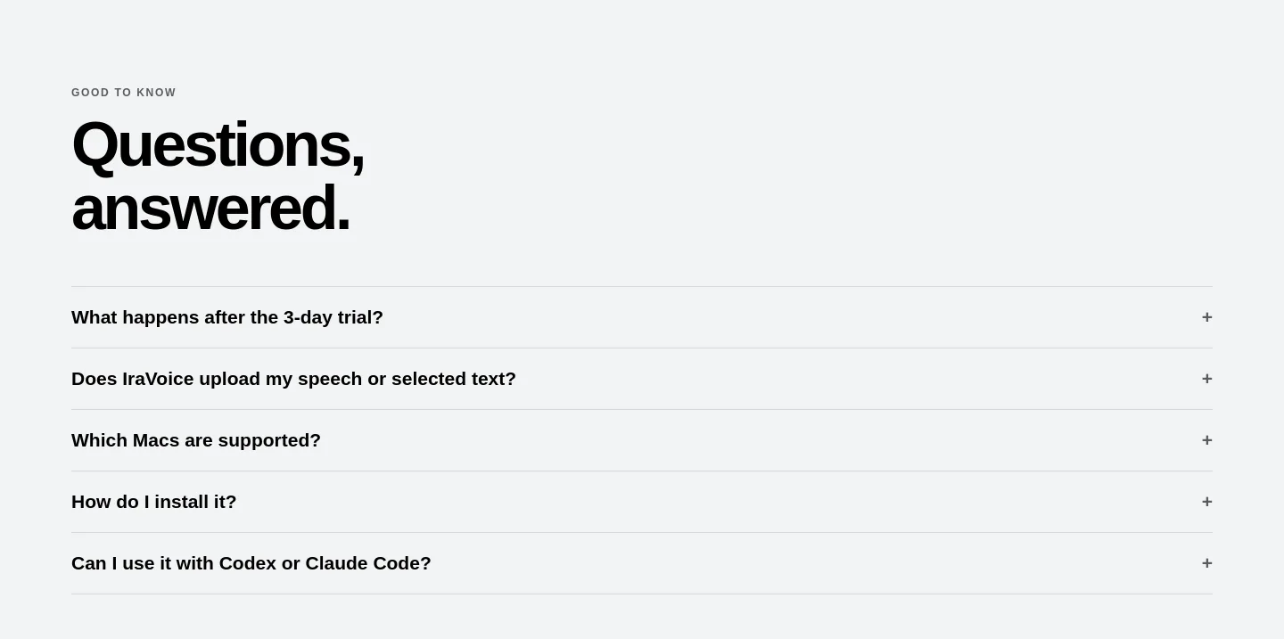 iravoice.com FAQ section