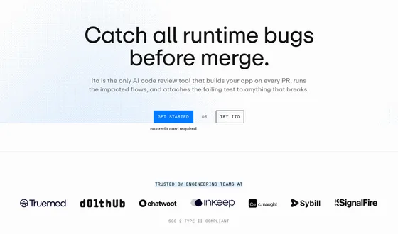 No credit card element from ito.ai
