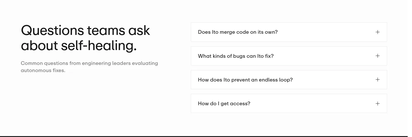 ito.ai FAQ section