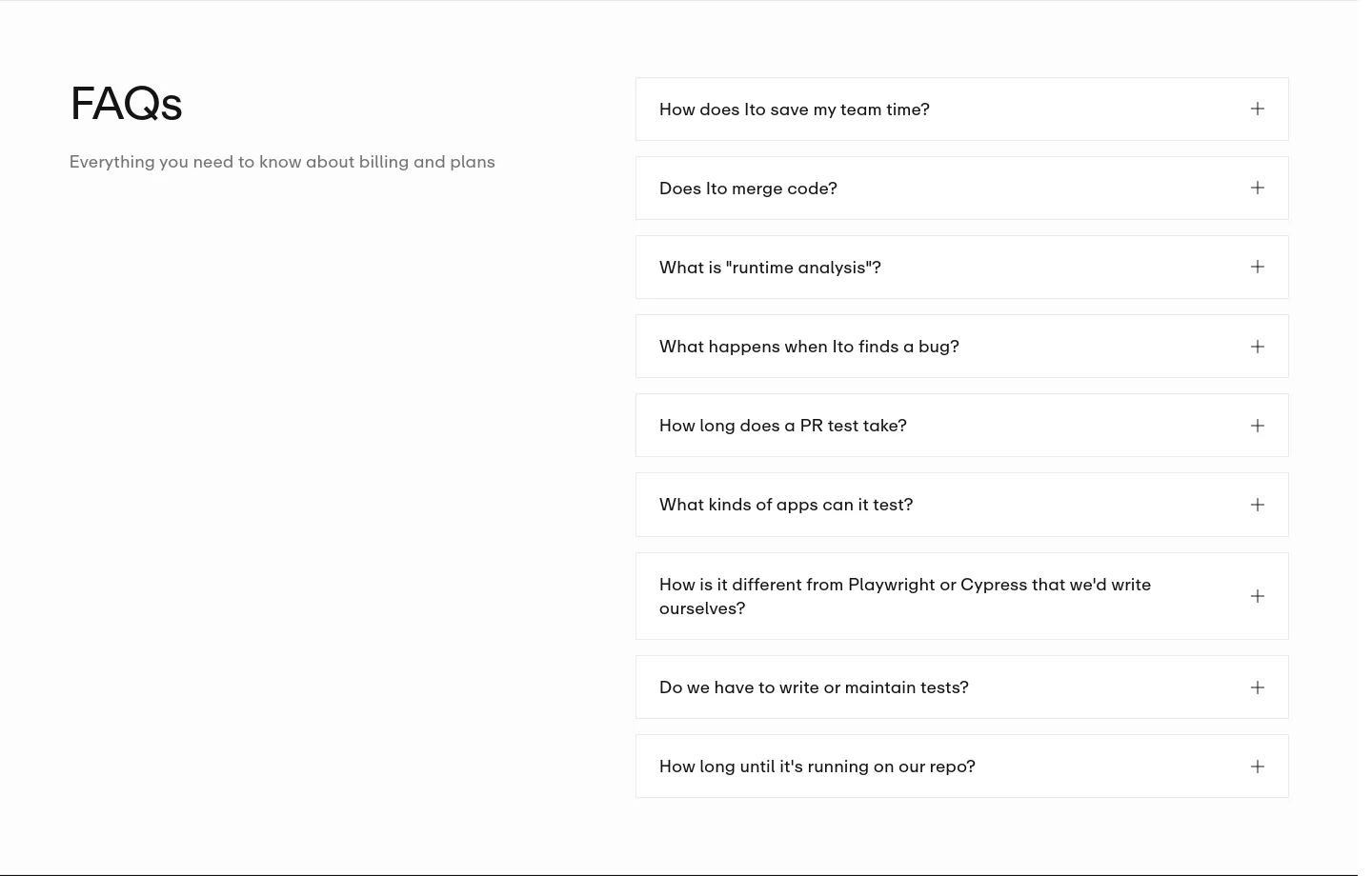 ito.ai FAQ section