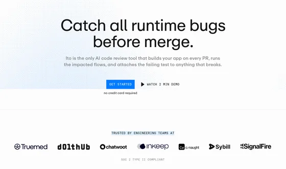 No credit card element from ito.ai