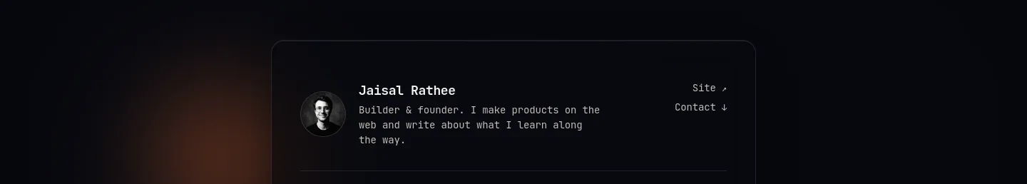 jaisal.co — a measured funnel