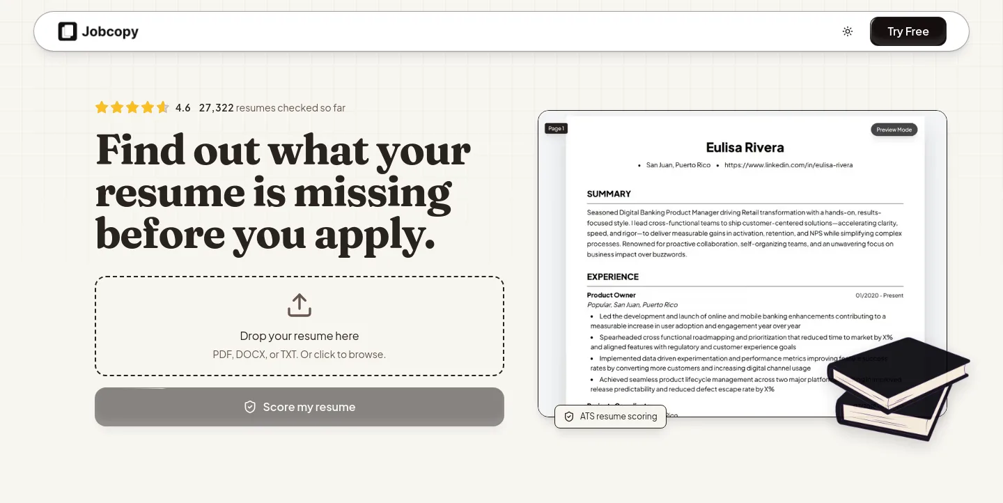 jobcopy.ai — Hero