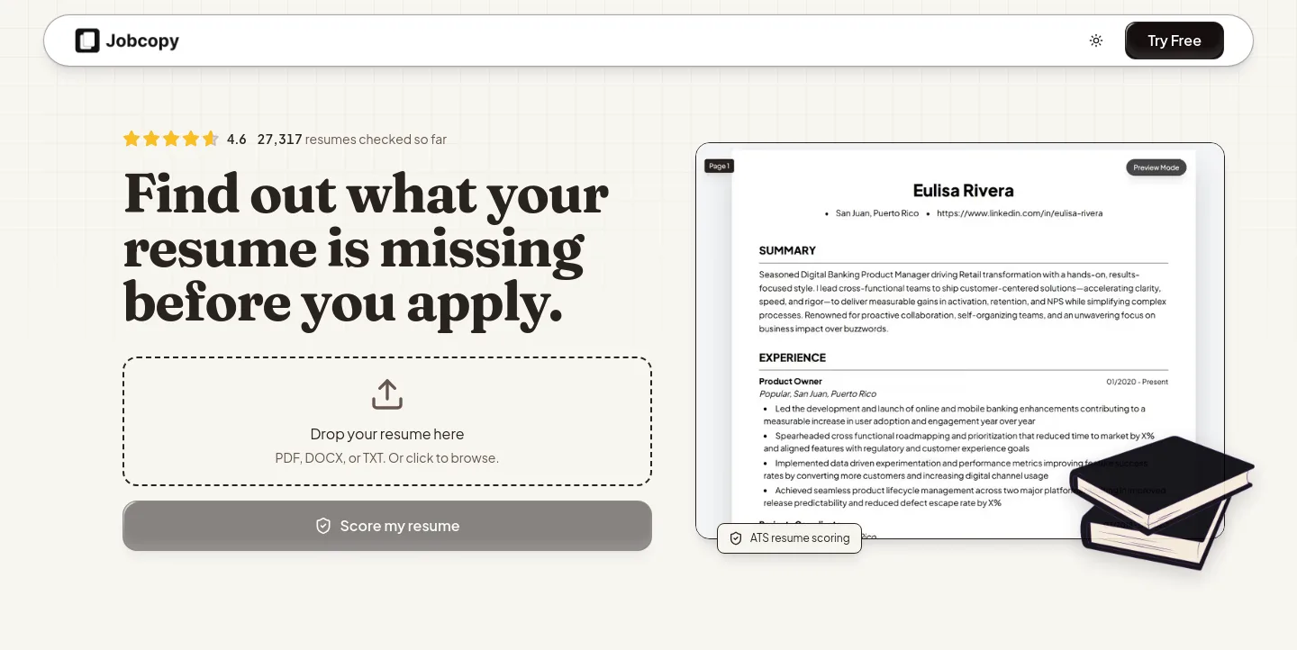 jobcopy.ai — Hero