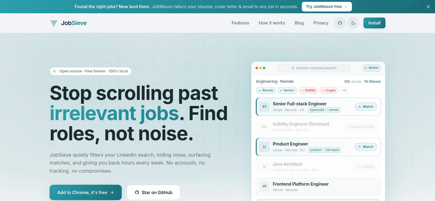 jobsieve.com — a measured funnel