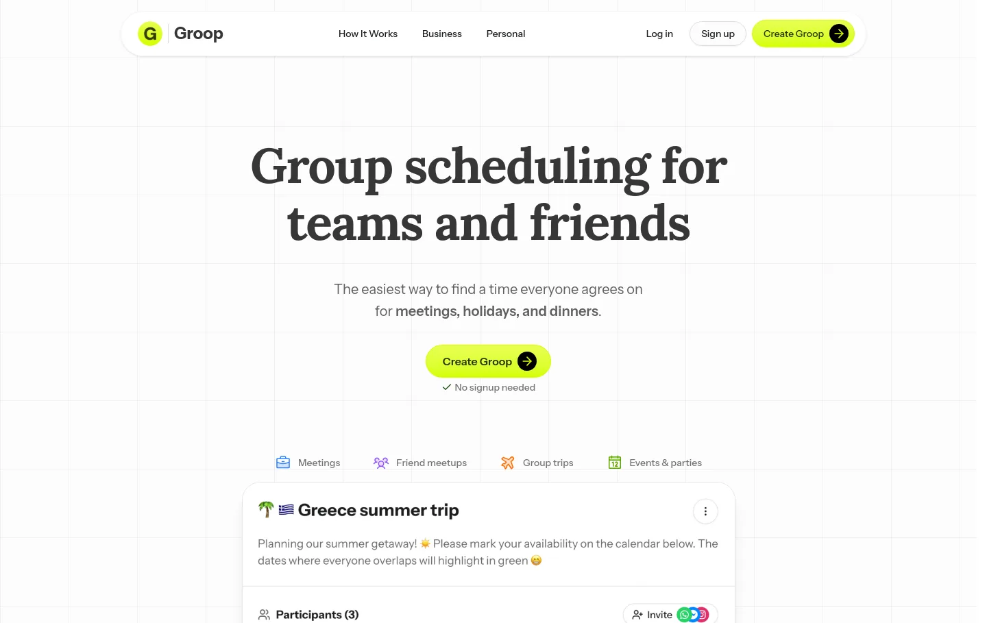 joingroop.com — a real The Trust Wall page