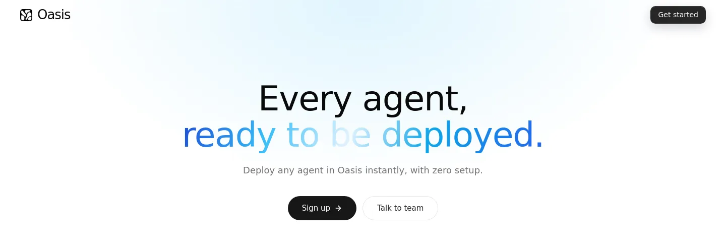 joinoasis.com Hero section