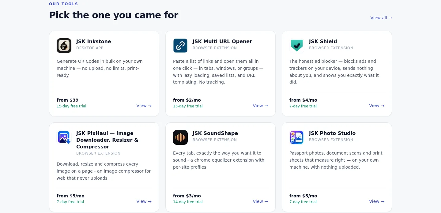 jskapps.com — Pricing