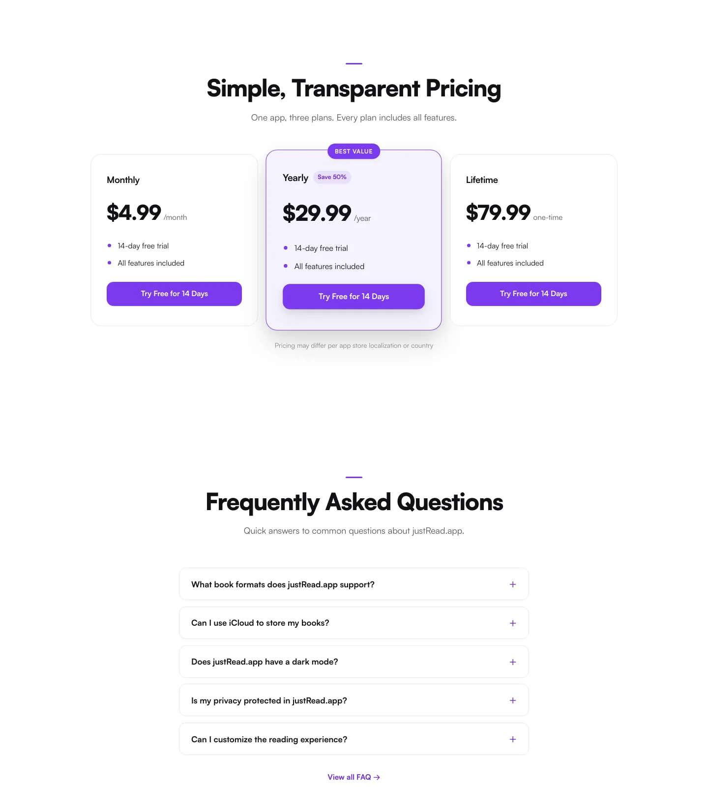 justread.app — Pricing