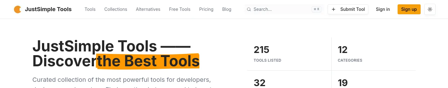 justsimple.tools — a measured funnel
