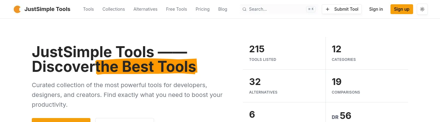 justsimple.tools — a measured funnel