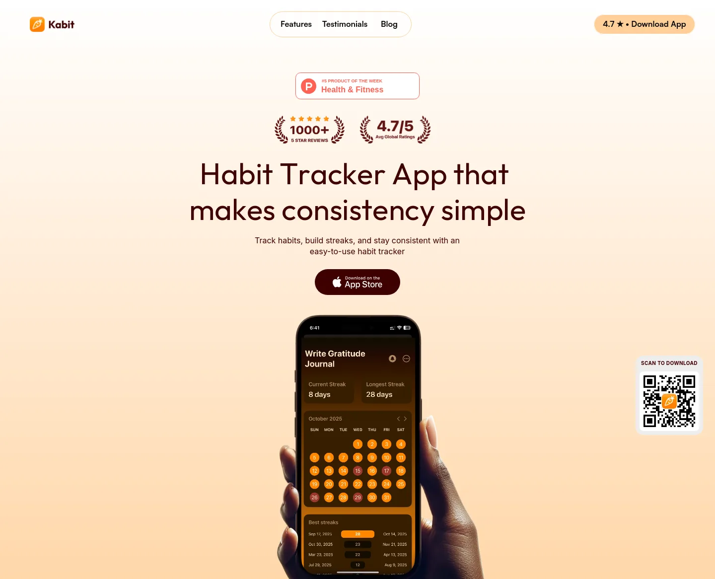 kabitapp.com — a measured funnel