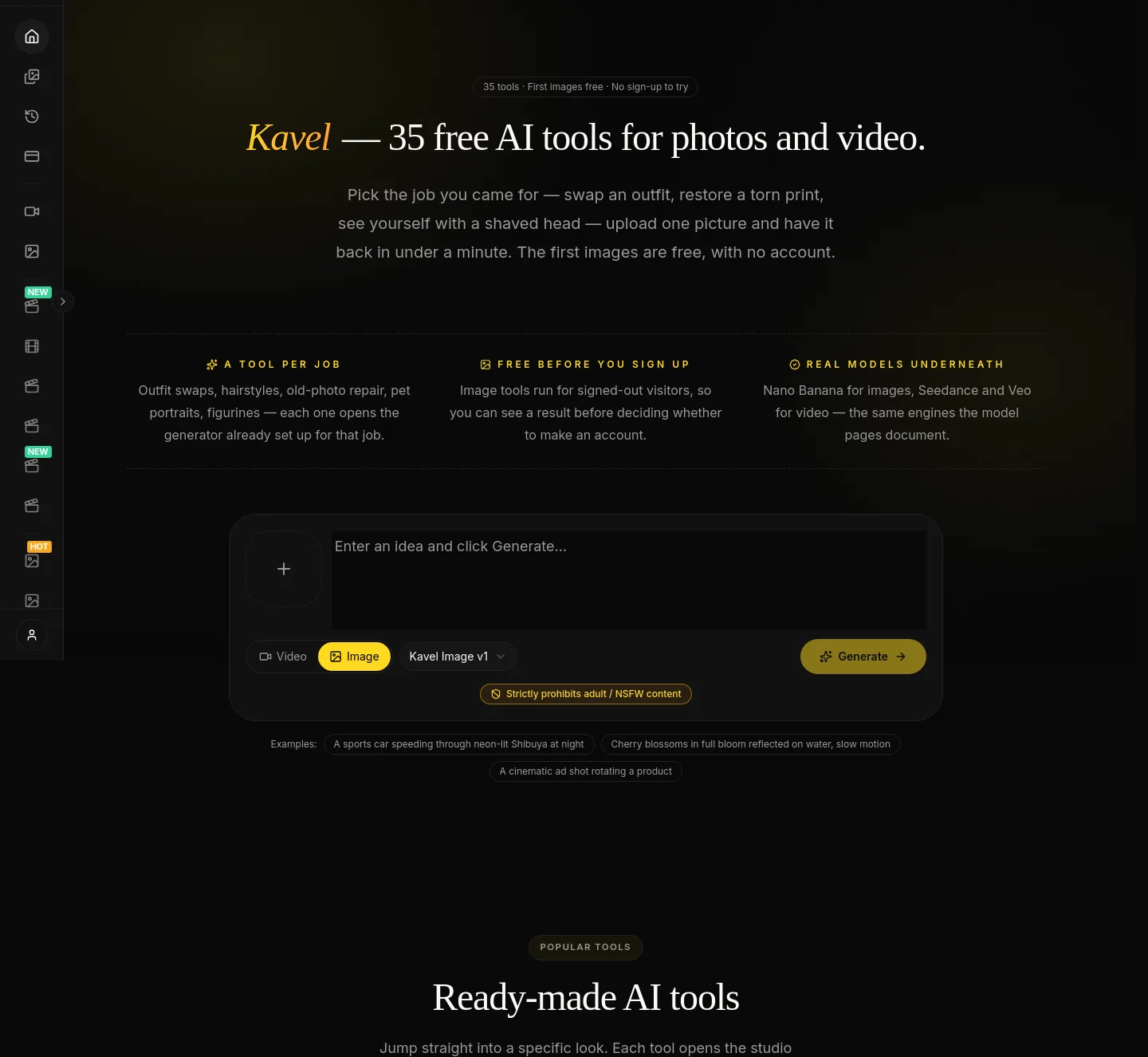 kavel.ai Hero section