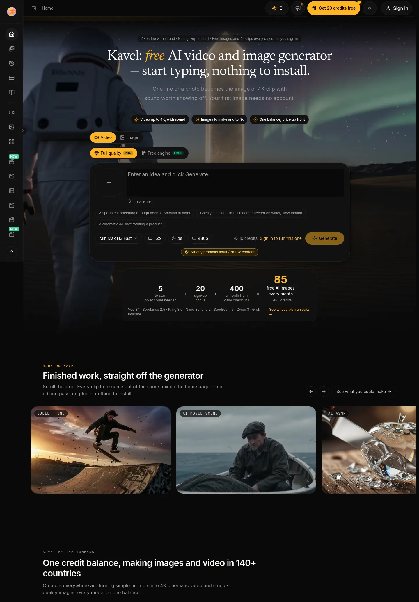 kavel.ai — a measured funnel