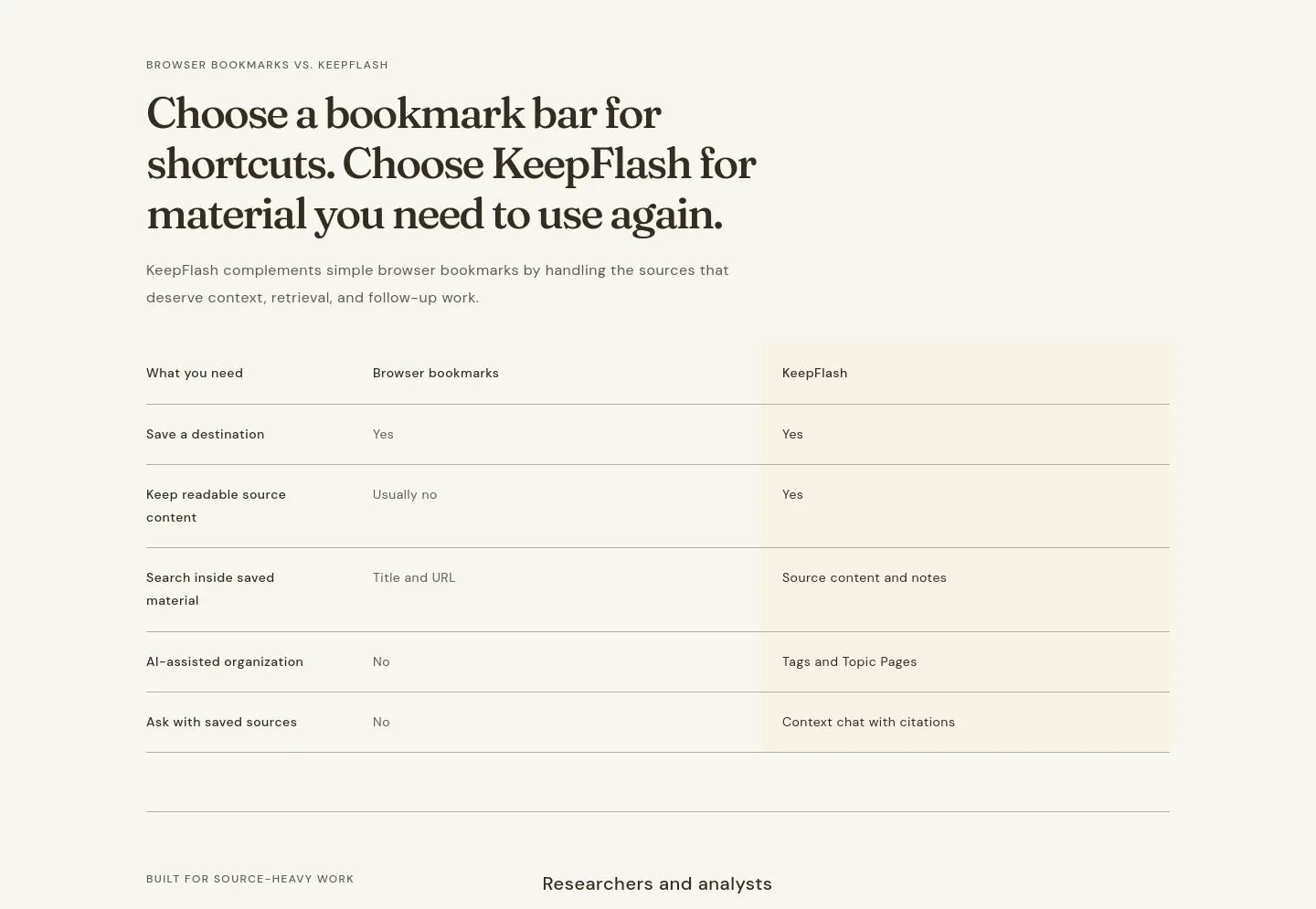 keepflash.com — Comparison